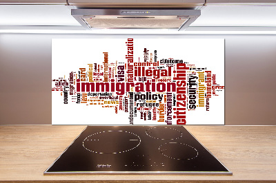 Skleněný panel do kuchynské linky Imigrace