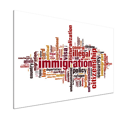 Skleněný panel do kuchynské linky Imigrace