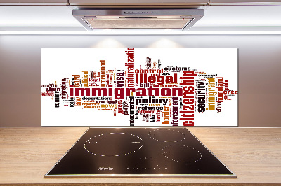 Skleněný panel do kuchynské linky Imigrace