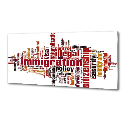Skleněný panel do kuchynské linky Imigrace