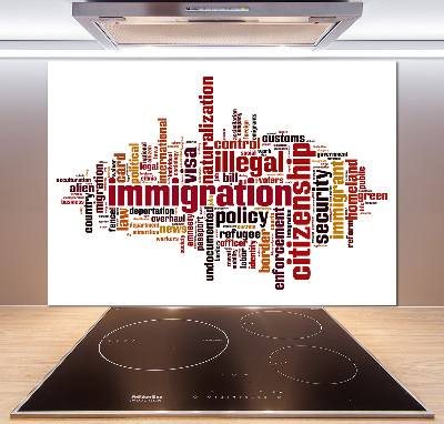 Skleněný panel do kuchynské linky Imigrace