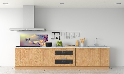 Panel lacobel Květ viště a motýl