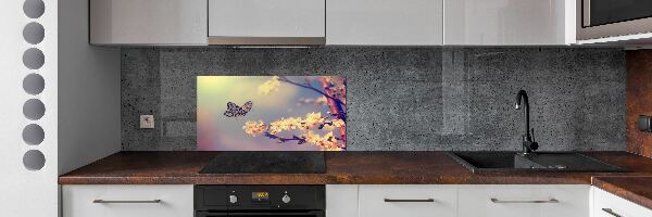 Panel lacobel Květ viště a motýl