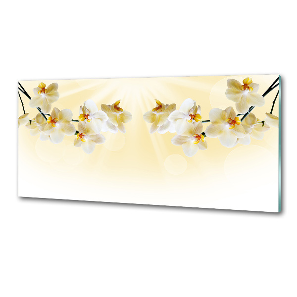 Skleněný panel do kuchynské linky Orchidej