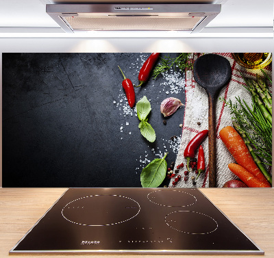 Skleněný panel do kuchynské linky Ingredience