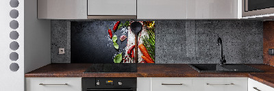 Skleněný panel do kuchynské linky Ingredience