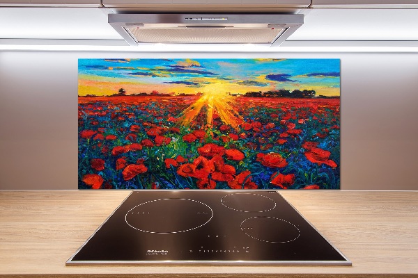 Dekorační panel sklo Pole máků