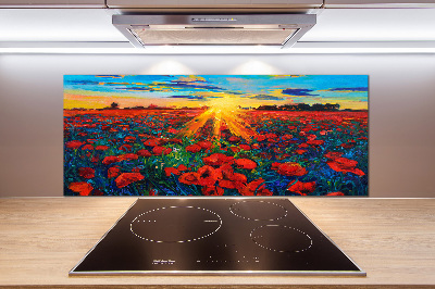 Dekorační panel sklo Pole máků
