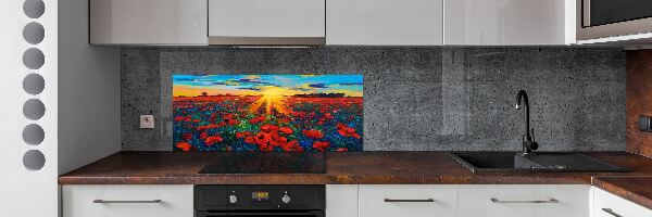 Dekorační panel sklo Pole máků