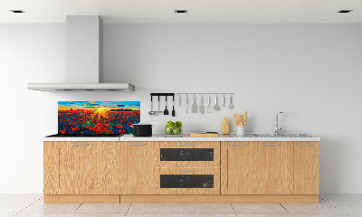 Dekorační panel sklo Pole máků