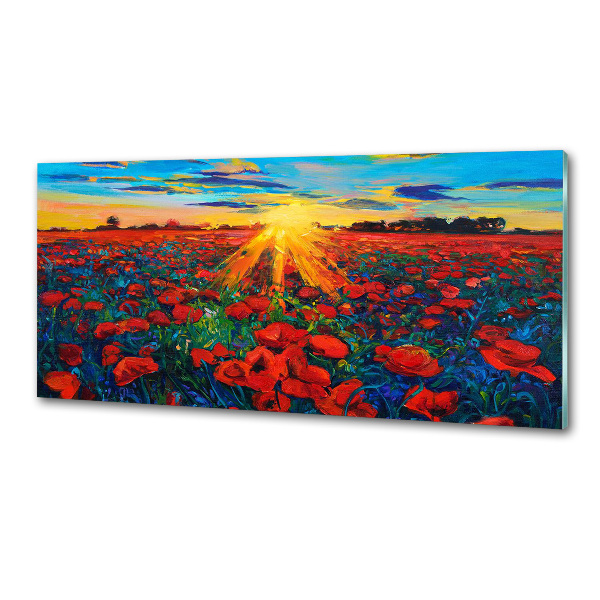 Dekorační panel sklo Pole máků