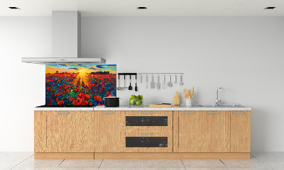 Dekorační panel sklo Pole máků