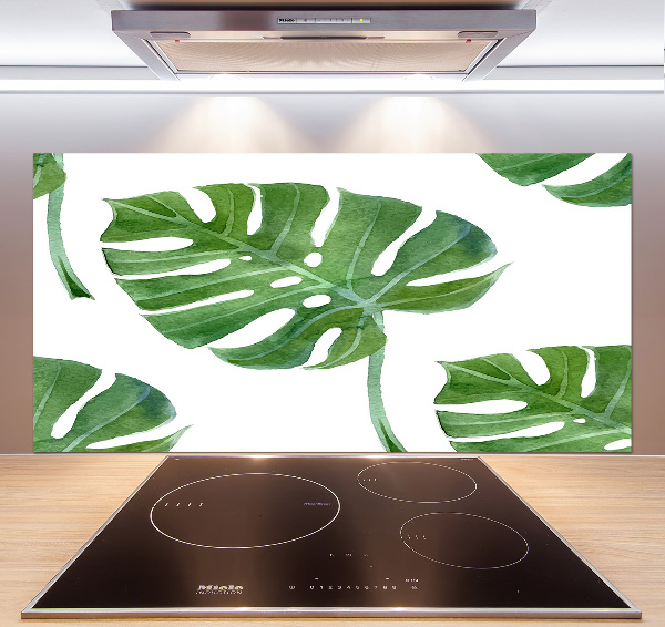 Skleněný panel do kuchynské linky Monstera
