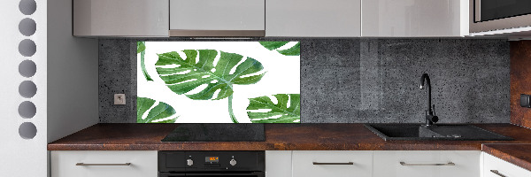 Skleněný panel do kuchynské linky Monstera