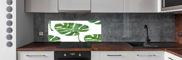 Skleněný panel do kuchynské linky Monstera