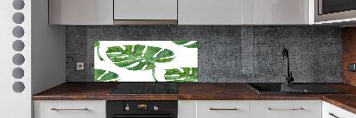 Skleněný panel do kuchynské linky Monstera