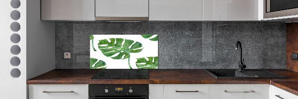 Skleněný panel do kuchynské linky Monstera