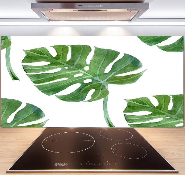 Skleněný panel do kuchynské linky Monstera