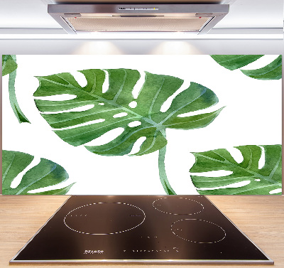 Skleněný panel do kuchynské linky Monstera