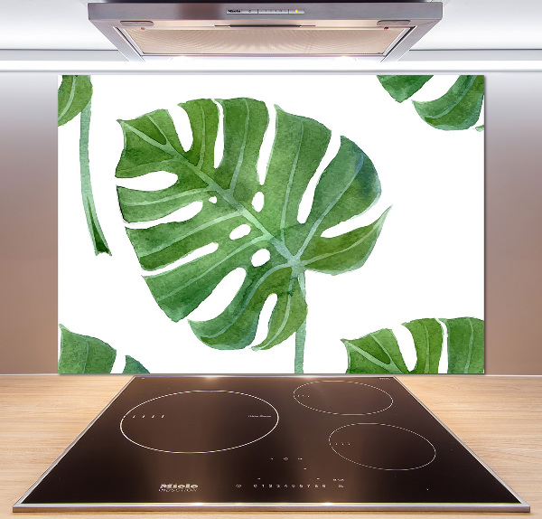 Skleněný panel do kuchynské linky Monstera