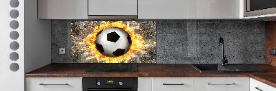 Panel do kuchyně Hořící fotbalový míč