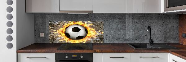 Panel do kuchyně Hořící fotbalový míč