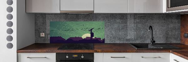 Dekorační panel sklo Ptáci město