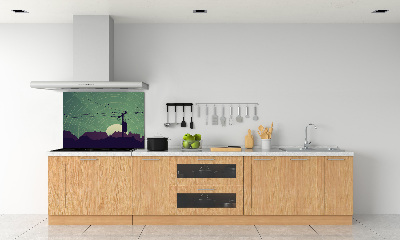 Dekorační panel sklo Ptáci město