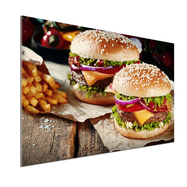Dekorační panel sklo Hamburgery