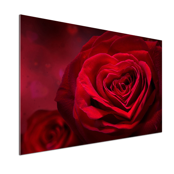Panel lacobel Červená růže srdce