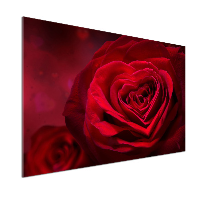 Panel lacobel Červená růže srdce