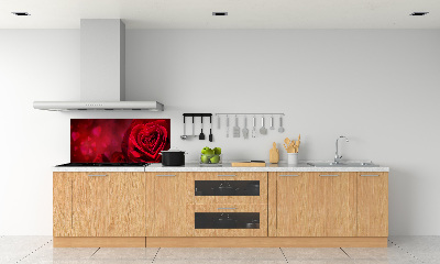 Panel lacobel Červená růže srdce