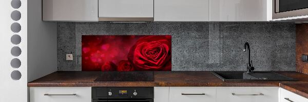 Panel lacobel Červená růže srdce