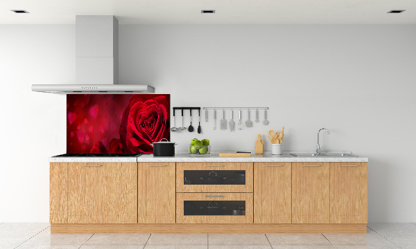 Panel lacobel Červená růže srdce