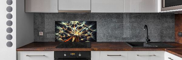 Skleněný panel do kuchynské linky Pampelišky