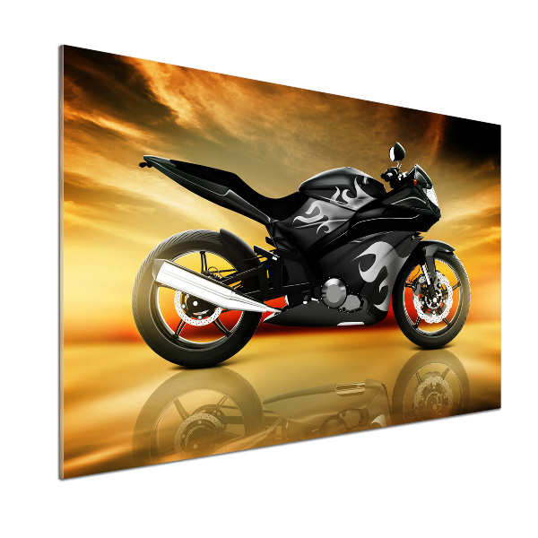 Skleněný panel do kuchynské linky Motorka