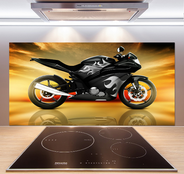 Skleněný panel do kuchynské linky Motorka