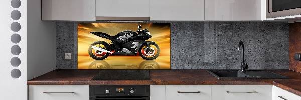Skleněný panel do kuchynské linky Motorka