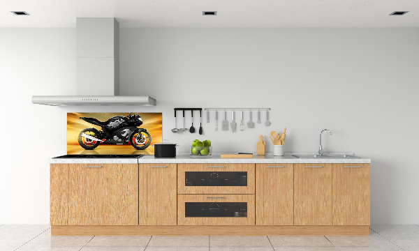 Skleněný panel do kuchynské linky Motorka