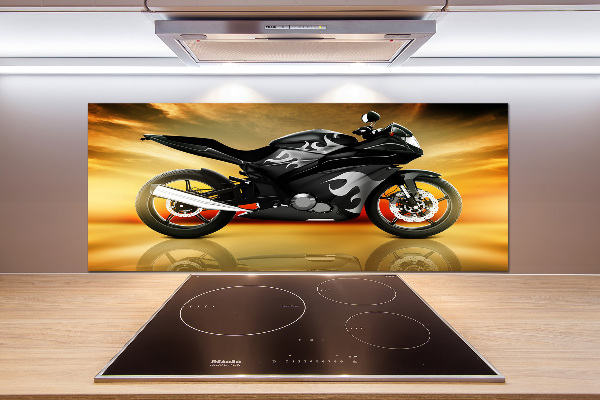 Skleněný panel do kuchynské linky Motorka