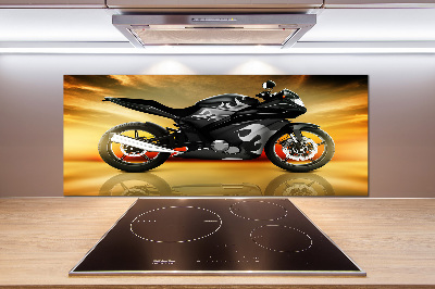 Skleněný panel do kuchynské linky Motorka