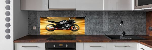 Skleněný panel do kuchynské linky Motorka