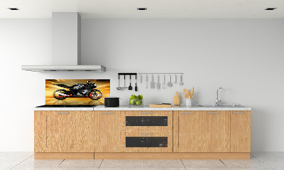 Skleněný panel do kuchynské linky Motorka