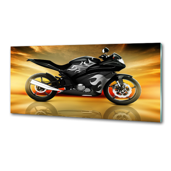 Skleněný panel do kuchynské linky Motorka