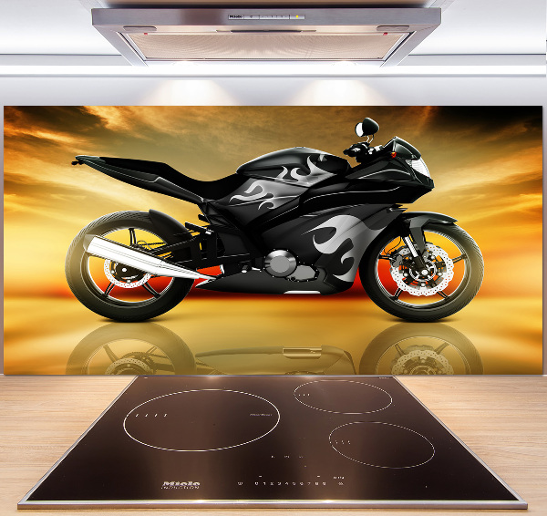 Skleněný panel do kuchynské linky Motorka