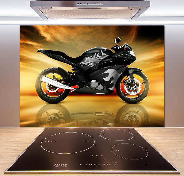 Skleněný panel do kuchynské linky Motorka