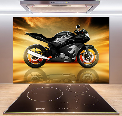 Skleněný panel do kuchynské linky Motorka