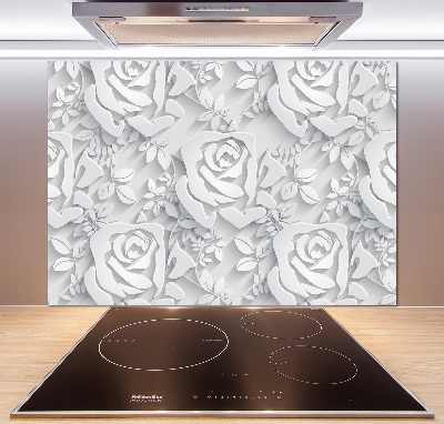 Skleněný panel do kuchynské linky Růže vzor