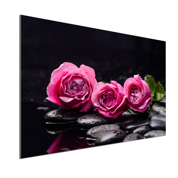 Dekorační panel sklo Růžové růže