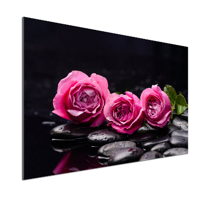 Dekorační panel sklo Růžové růže